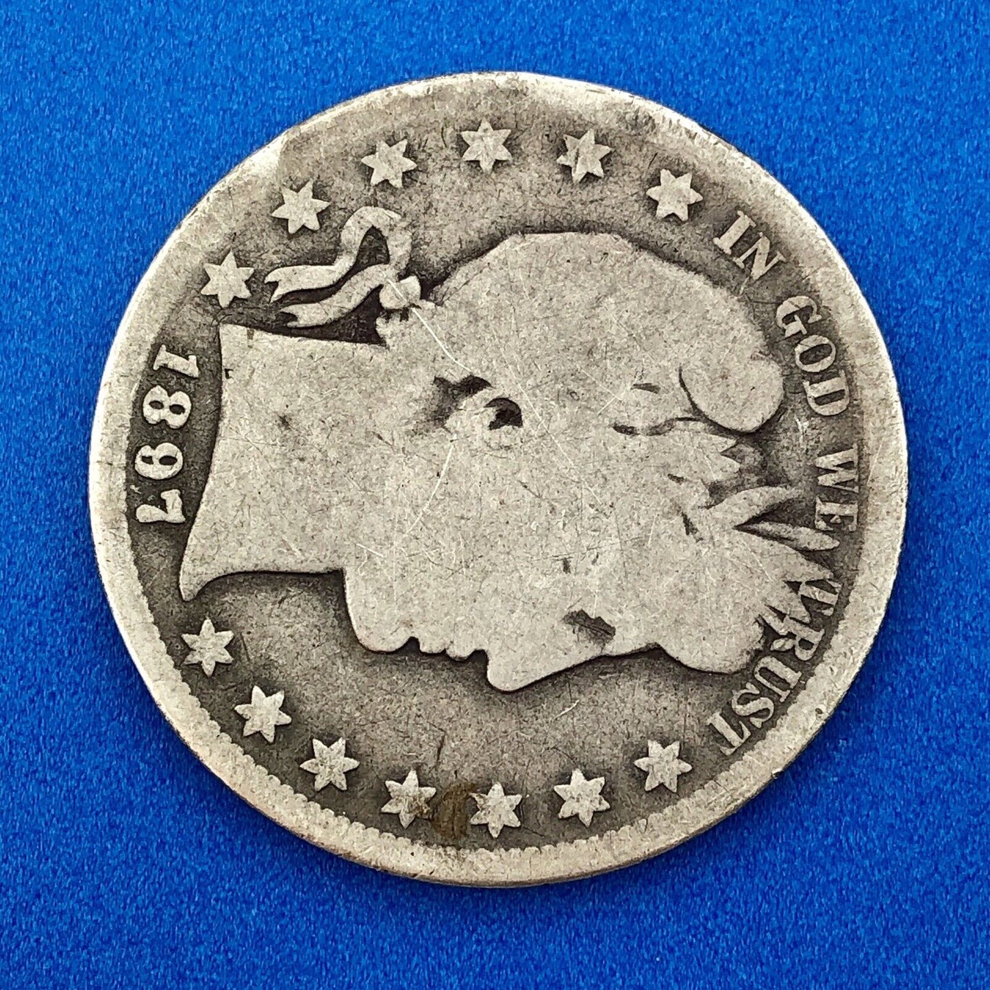 1897 S Silver Barber Half Dollar 50c Better Key Scarce San Francisco Mint Coin