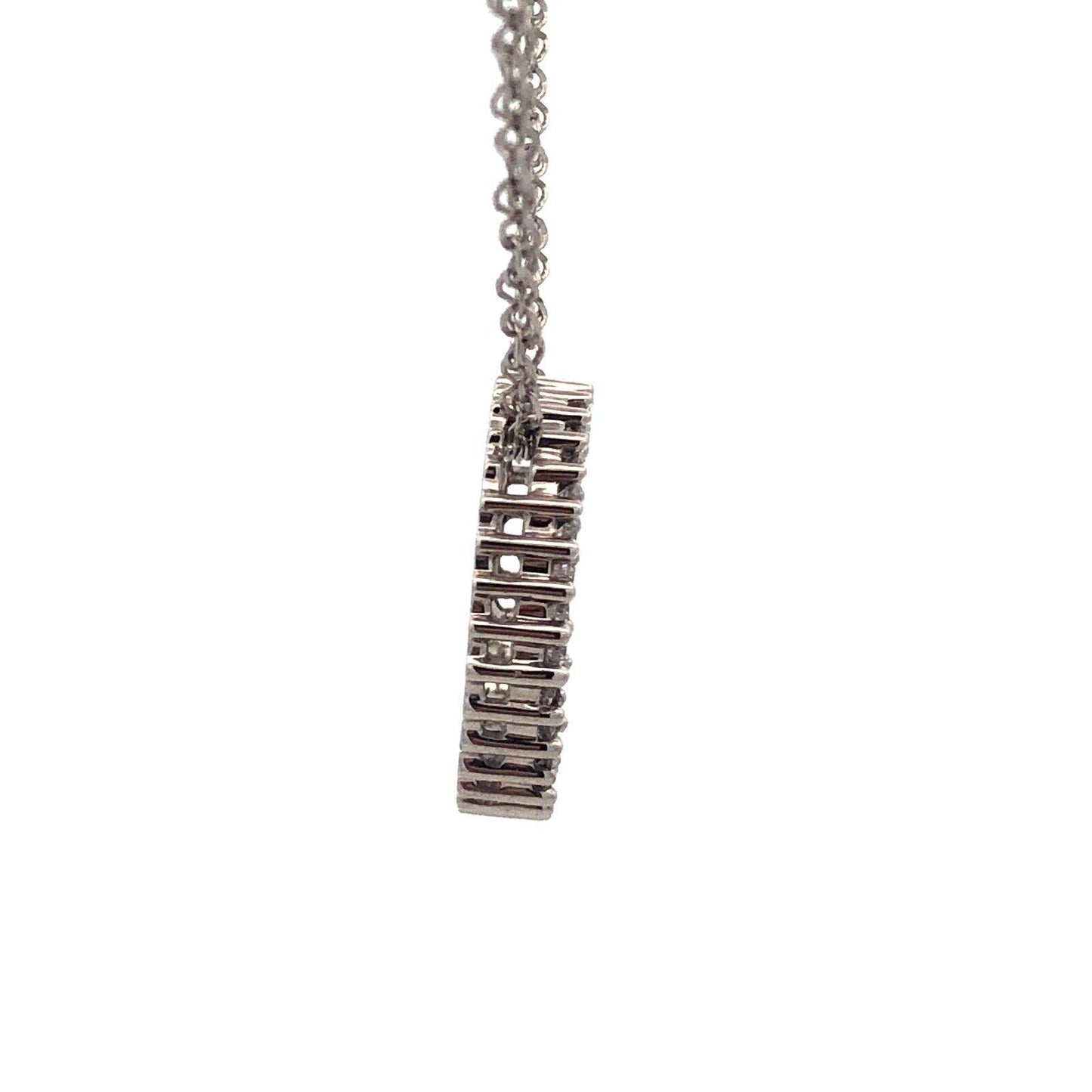 Designer 14K White Gold Diamond Infinity Eternity Anniversary Pendant Necklace