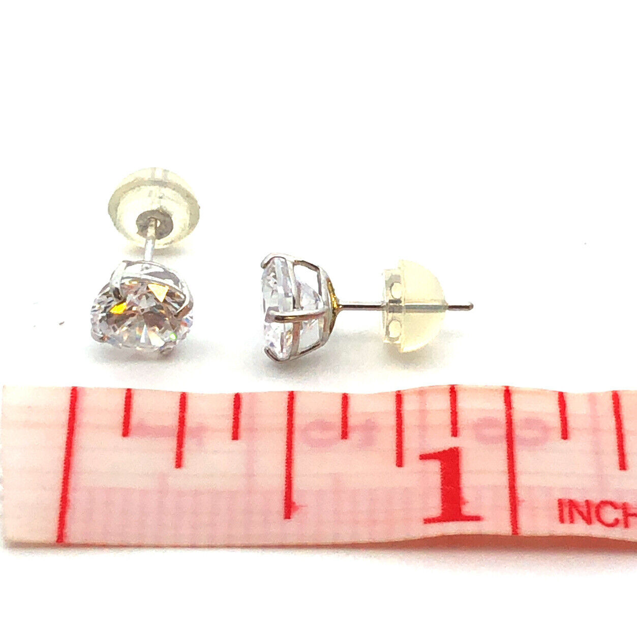 Designer 925 Sterling Silver Round Cubic Zirconia CZ Solitaire Stud Earrings