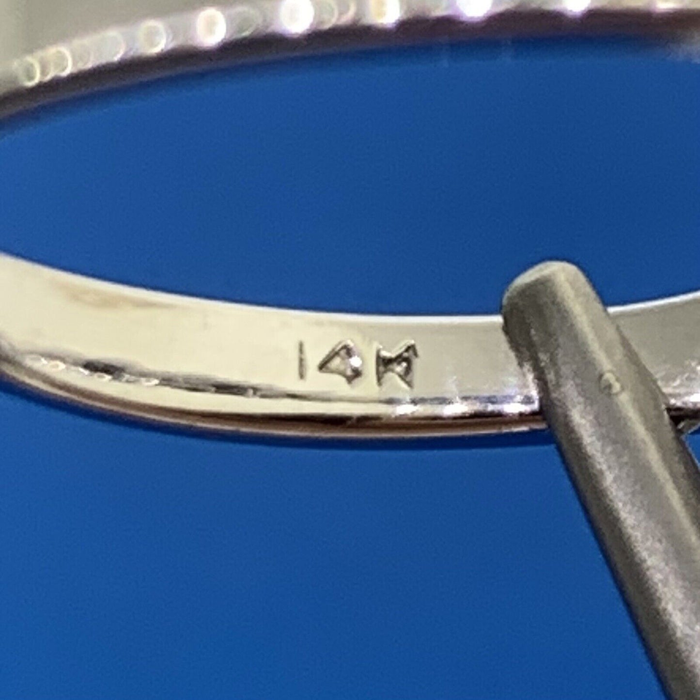 Vintage Designer 14K White Gold Round Solitaire W/Accents Engagement Ring