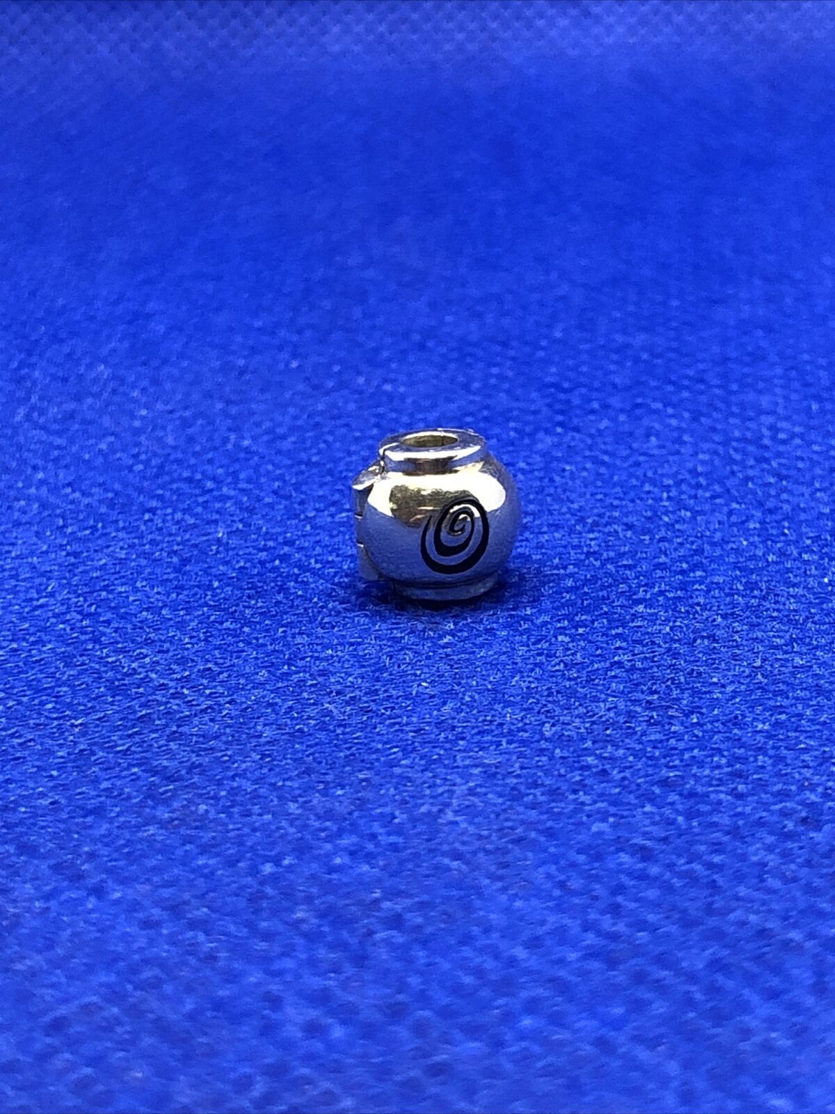 Authentic KALIA 925 Sterling Silver Scroll Swirl Slide Bracelet Clip Charm