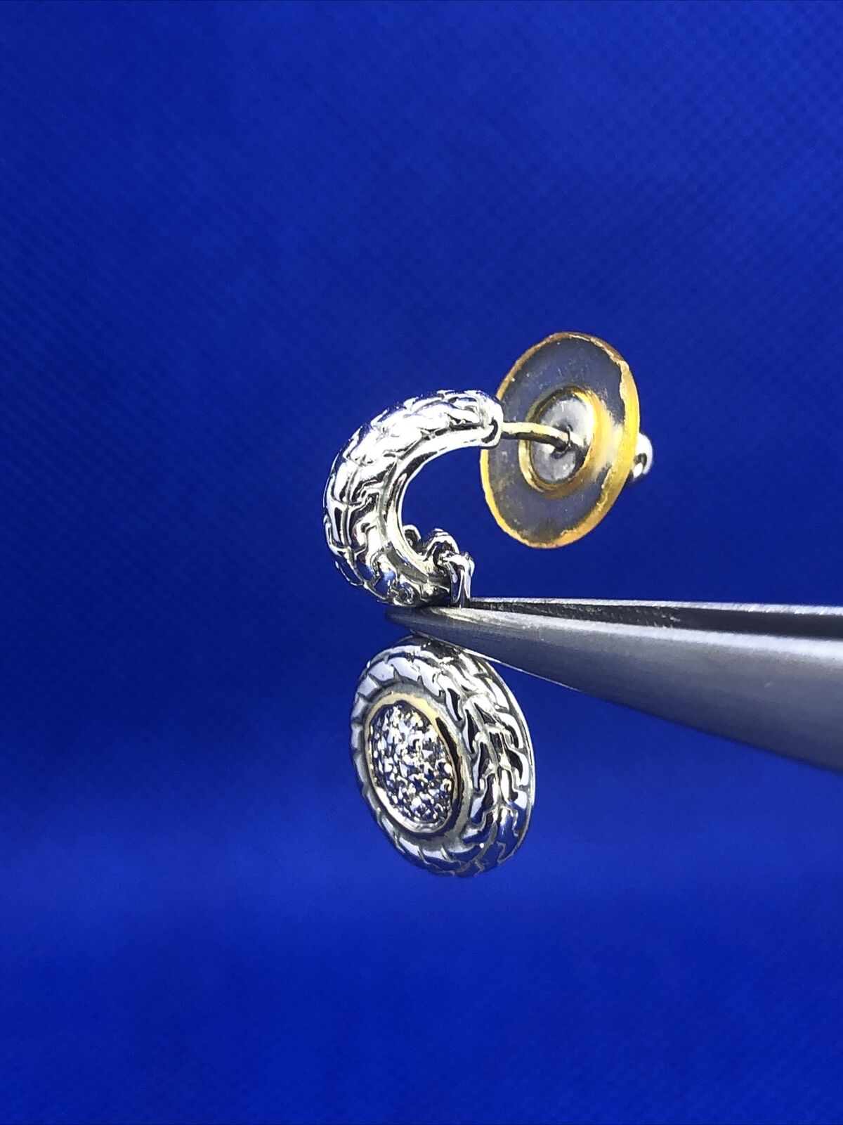 925 Sterling Silver Cubic Zirconia Circle Statement Stud Dangle Earrings