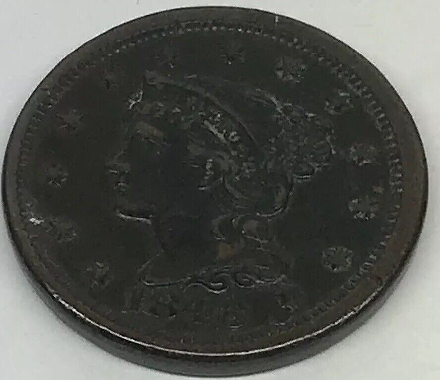 1846 Braided Hair Large Cent Small Date Early American Copper Coinage Brown