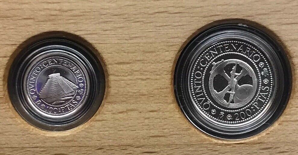 1989 Spain 500th Anniversary Discovery Of The Americas 7 Coin Silver Pesetas Set