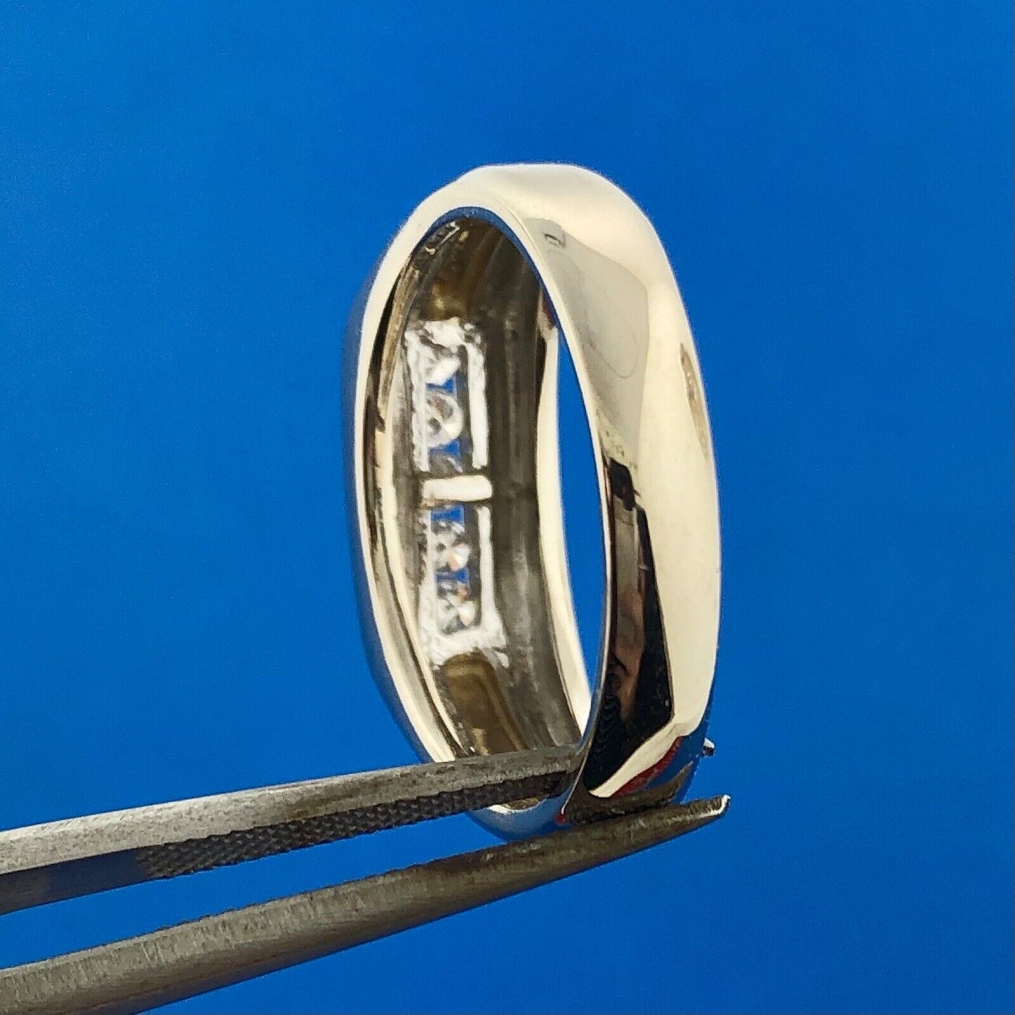 Unisex 14K White Yellow Gold Diamond Bar Dome Wedding Anniversary Band Ring