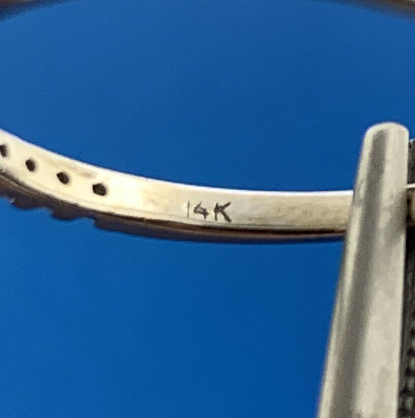 Stunning 14K White Gold Cubic Zirconia Solitaire Halo Accented Engagement Ring