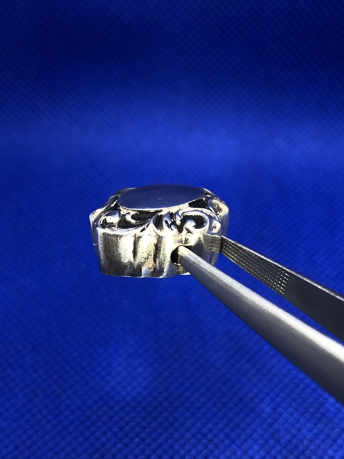 Vintage 925 Sterling Silver Engraveable Scroll Charm Bead Charm Or Pendant