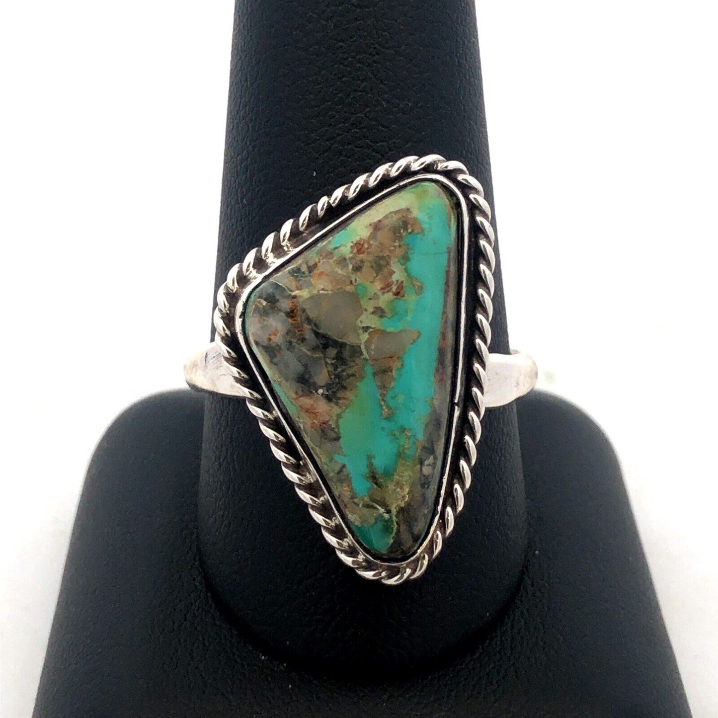 Native American Unsigned Old Pawn 925 Sterling Silver Turquoise Cabochon Ring