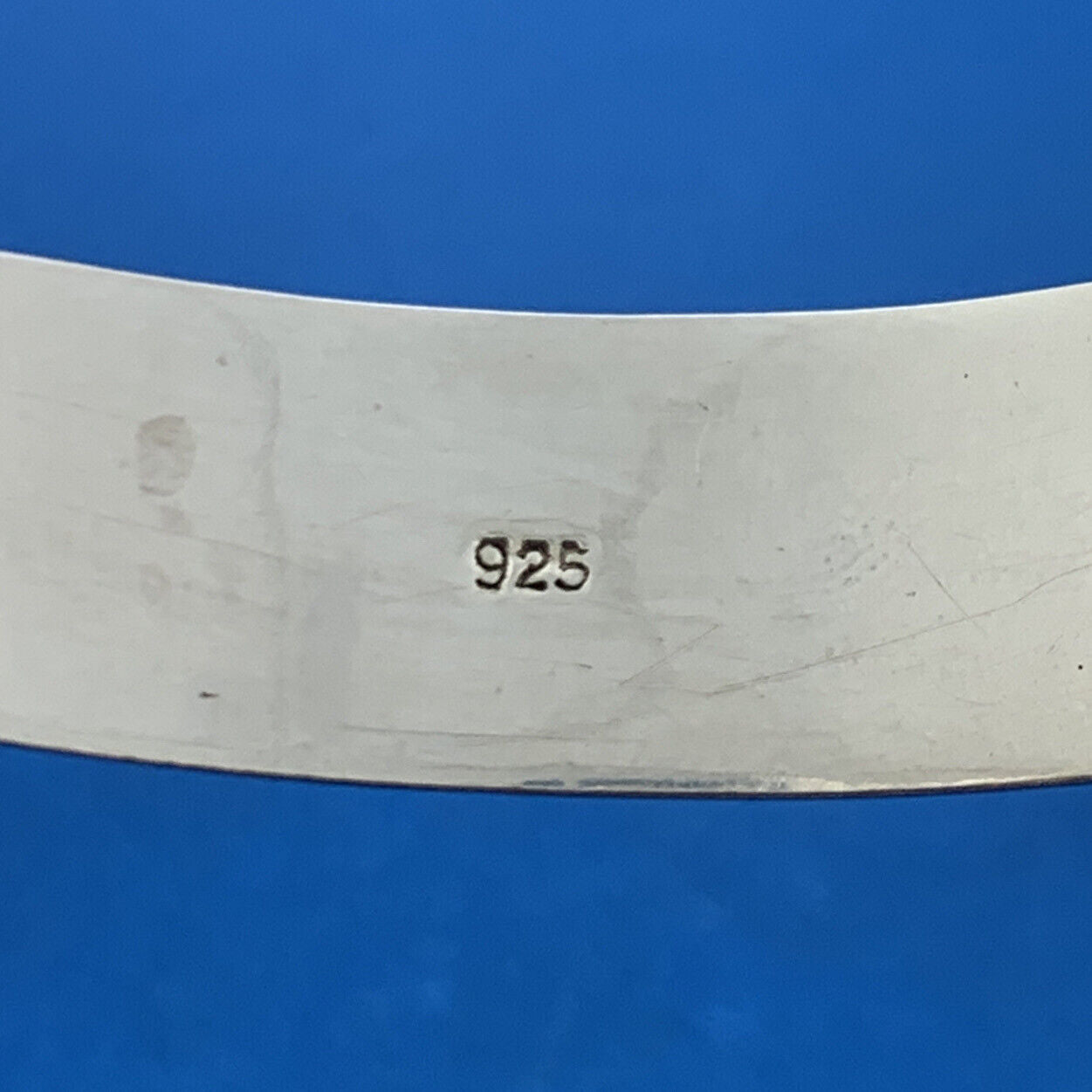 Stunning Sterling Silver 925 Hammered Textured 7" Hinged Cuff Bracelet