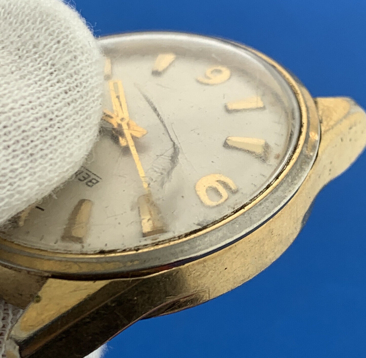 Mid Century Benrus 17 Jewels Date Window Wrist Working Watch Head