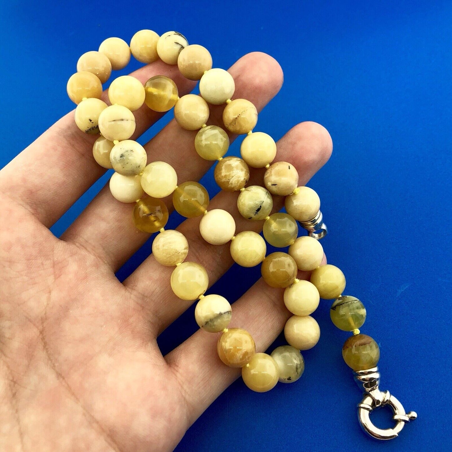 Whitney Kelly WK 925 Sterling Silver Moss Agate Jasper Ball Bead Necklace