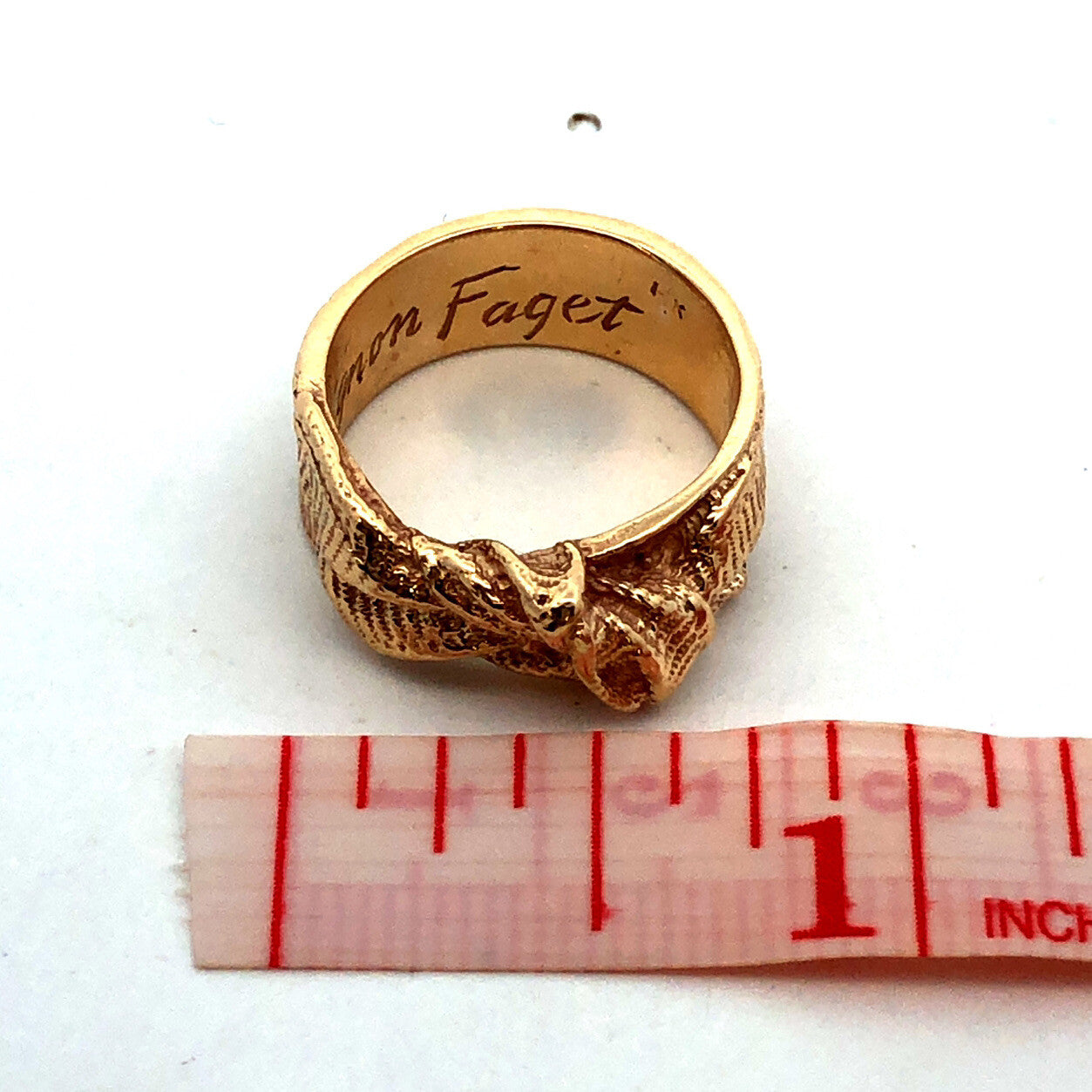 Designer Mignon Faget 14K Yellow Gold Knots and Bows Collection Medium Bow Ring