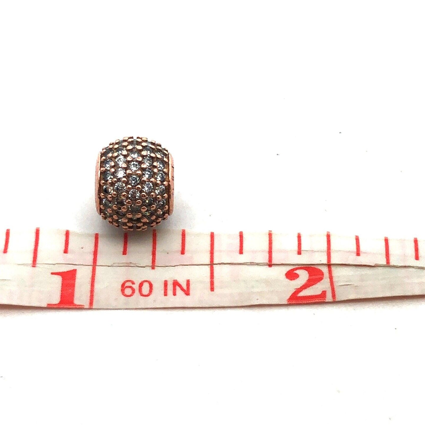 PANDORA 925 Sterling Silver Rose Gold Vermeil CZ Lights Ball 781051 Pave Charm