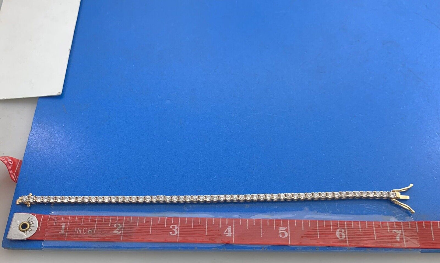 Designer 10K Yellow Gold Round Cubic Zirconia CZ Statement Tennis Bracelet