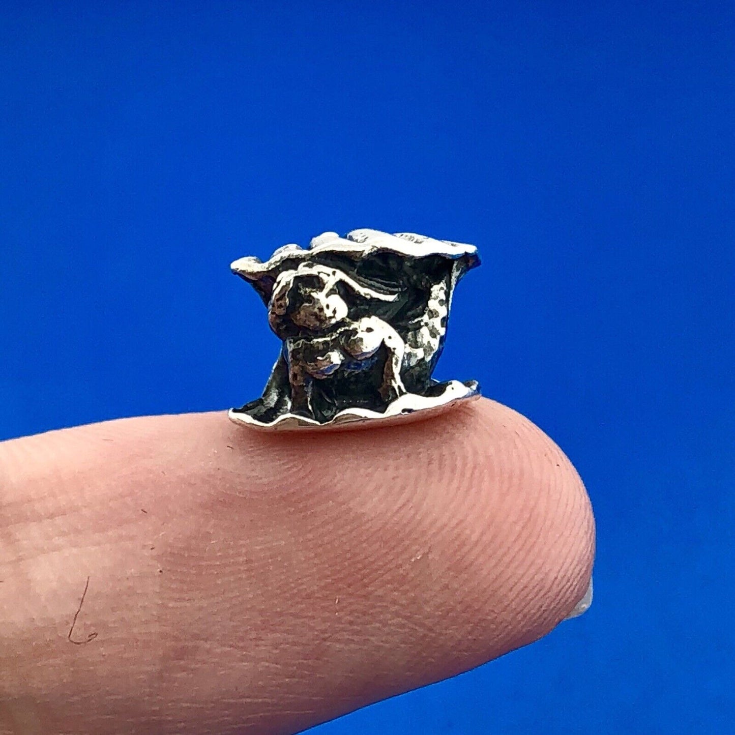 Charming 925 Sterling Silver Mermaid In Shell Cabo Souvenir Slide Bracelet Charm