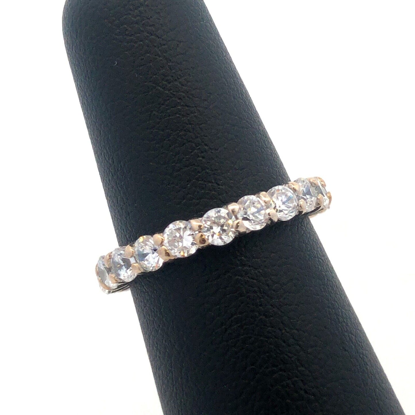 Designer 925 Sterling Silver Round Cubic Zirconia Eternity Anniversary Band Ring