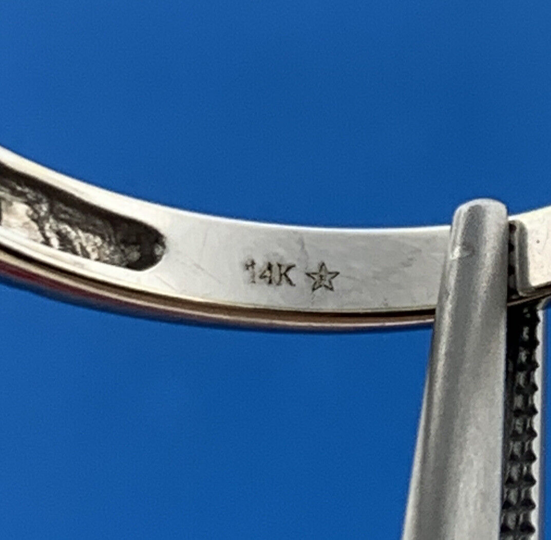 Designer 14K White Gold Princess Diamond Solitaire Halo Accented Engagement Ring