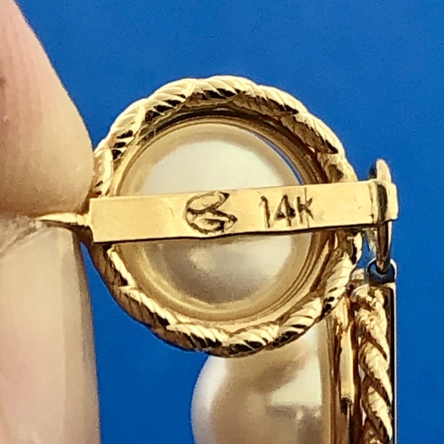 Vintage Elegant 14K Yellow Gold Pearl June Wedding Panel Link Bracelet