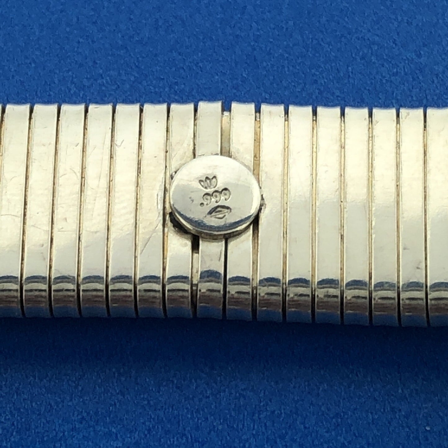 Stunning Designer 999 Fine Silver 6-3/4" Accordion Expandable Flex Band Bracelet