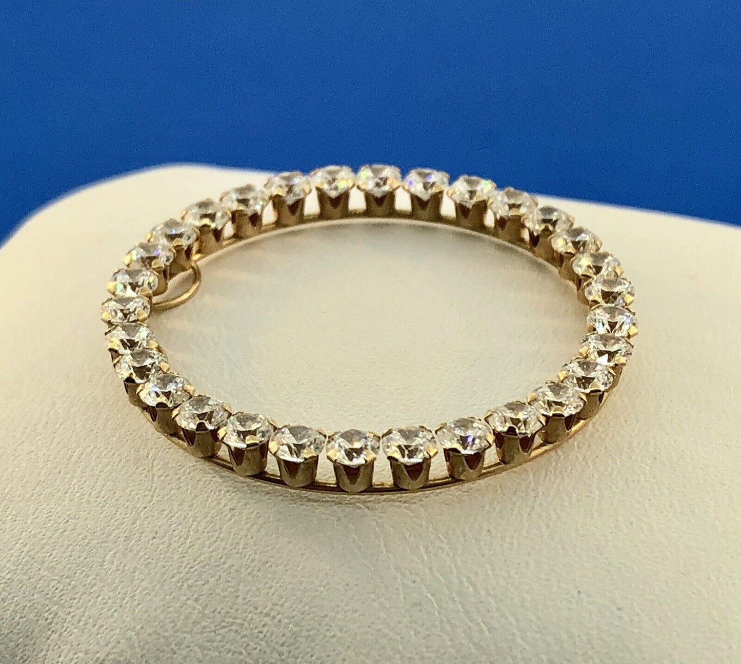 Designer 14K Yellow Gold Cubic Zirconia CZ Infinity Eternity Circle Pendant