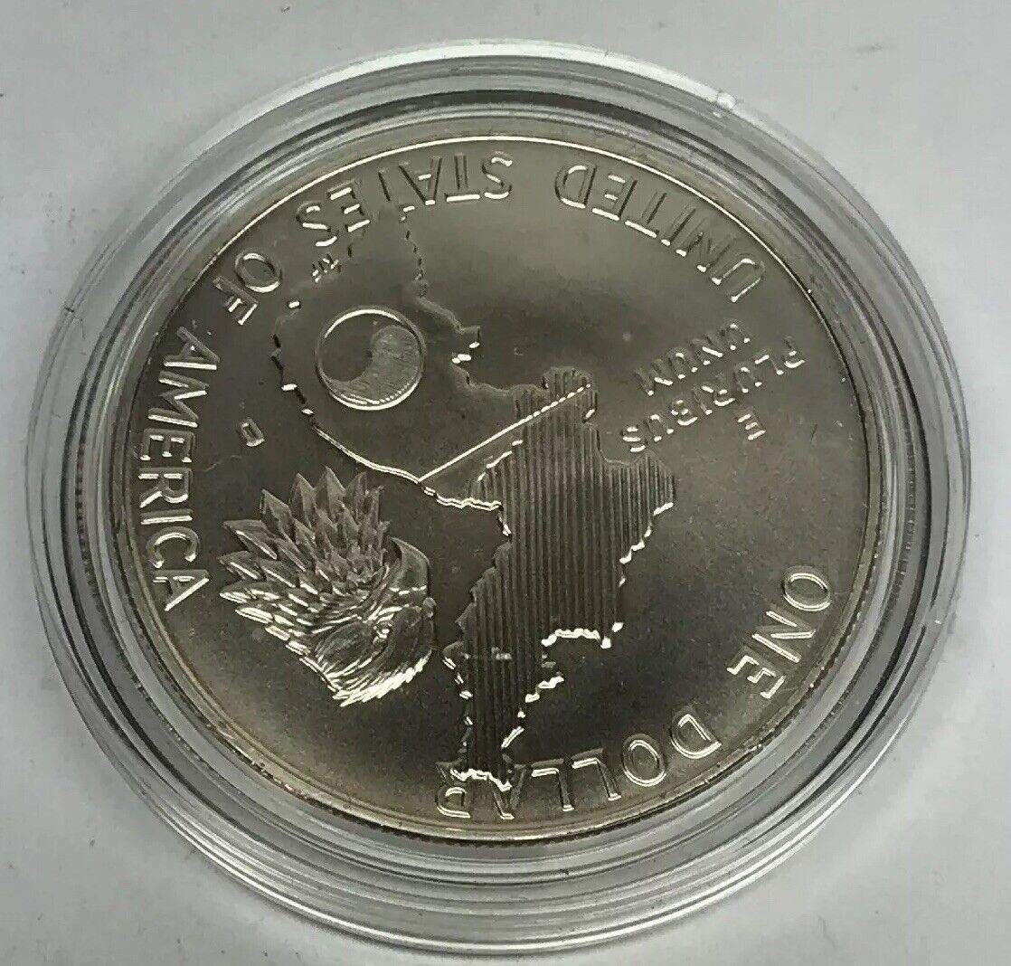 1991 D Korean War Memorial Commemorative BU Silver Dollar OMP/COA