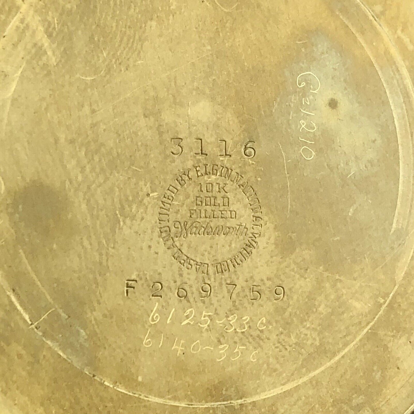 Elgin De Luxe 10k GF Open Face Grade 542 17j Model 5 Pocket Watch Not Running