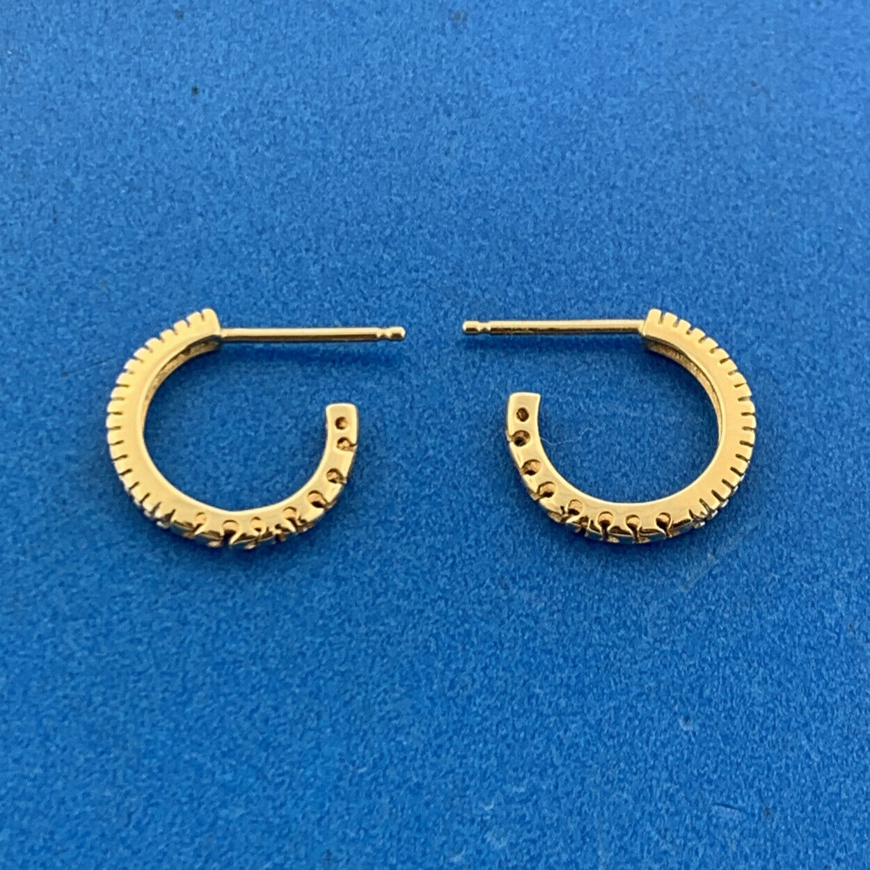 Designer 14K Yellow Gold Diamond April Anniversary Birthday Huggy Hoop Earrings