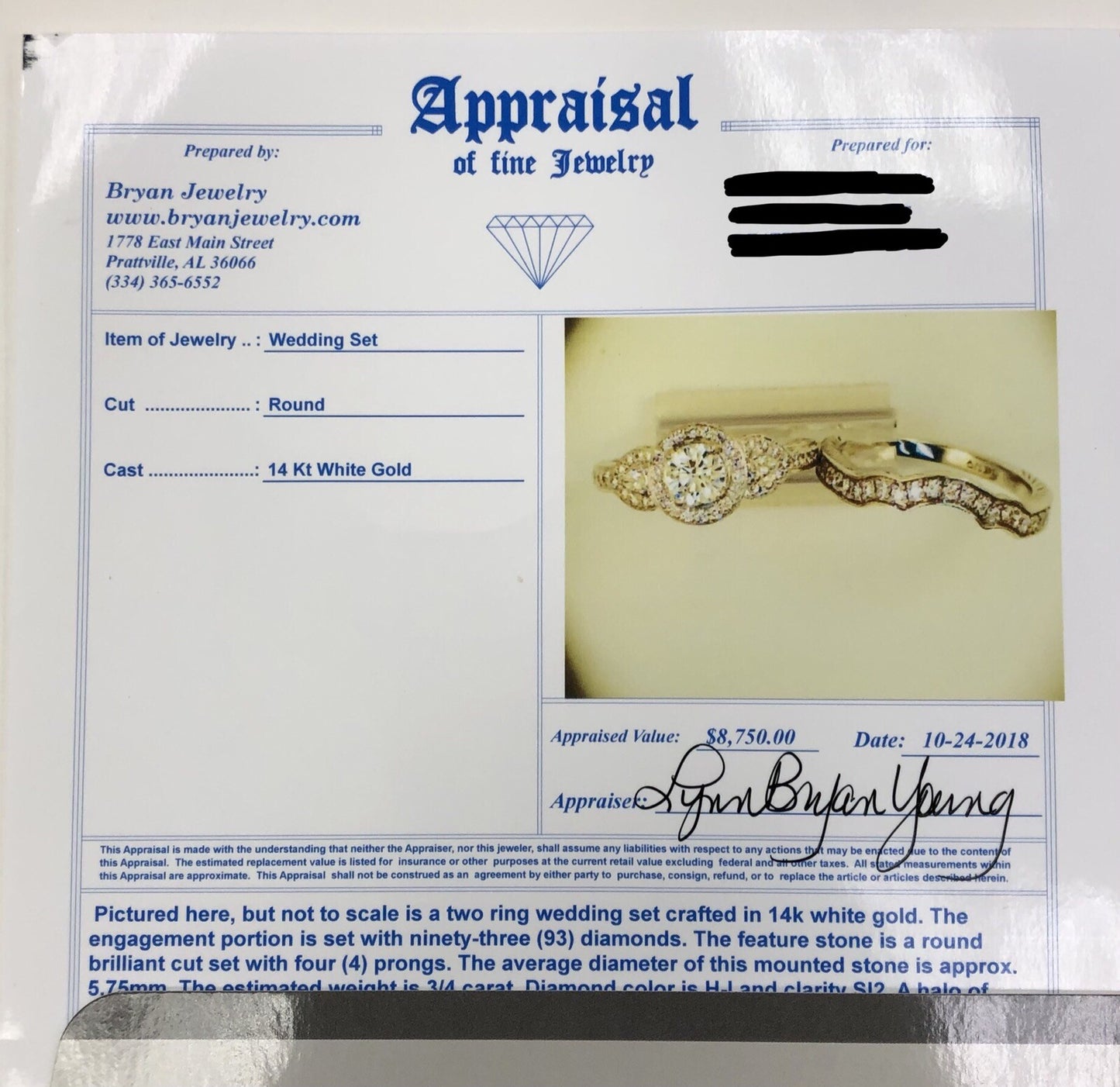 Designer 14K White Gold Solitaire Halo Accent Diamond 2 Ring Bridal Set