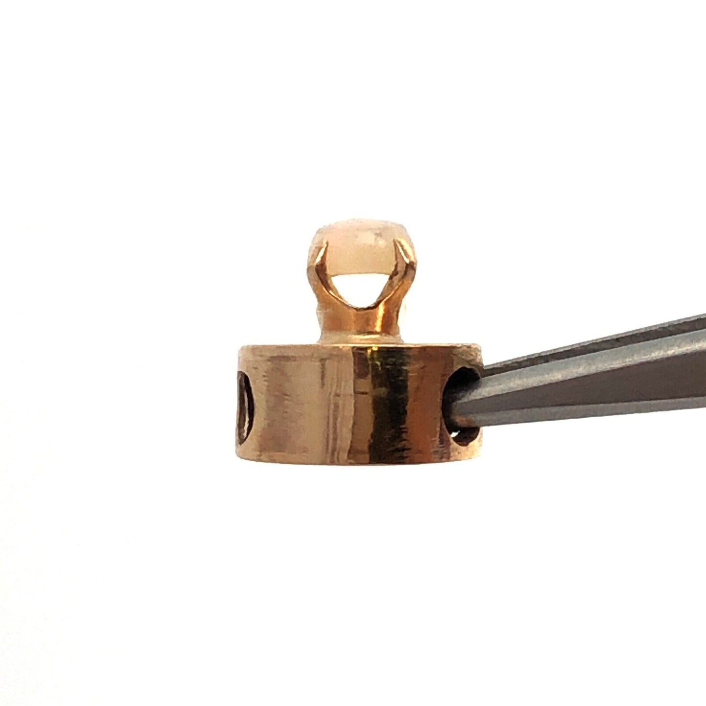 Vintage 10K Yellow Gold Round Opal Cabochon Slide Bracelet Charm