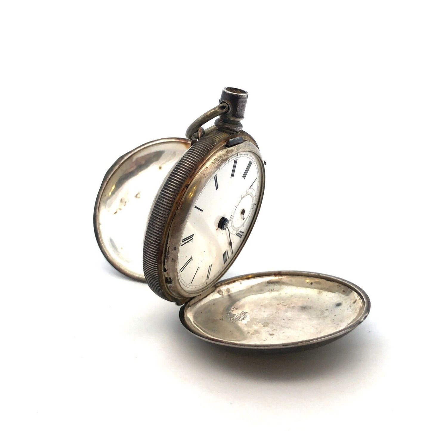 Antique Fahy's Coin Silver .900 Fine Monarch For Parts And Repair Pocket Watch