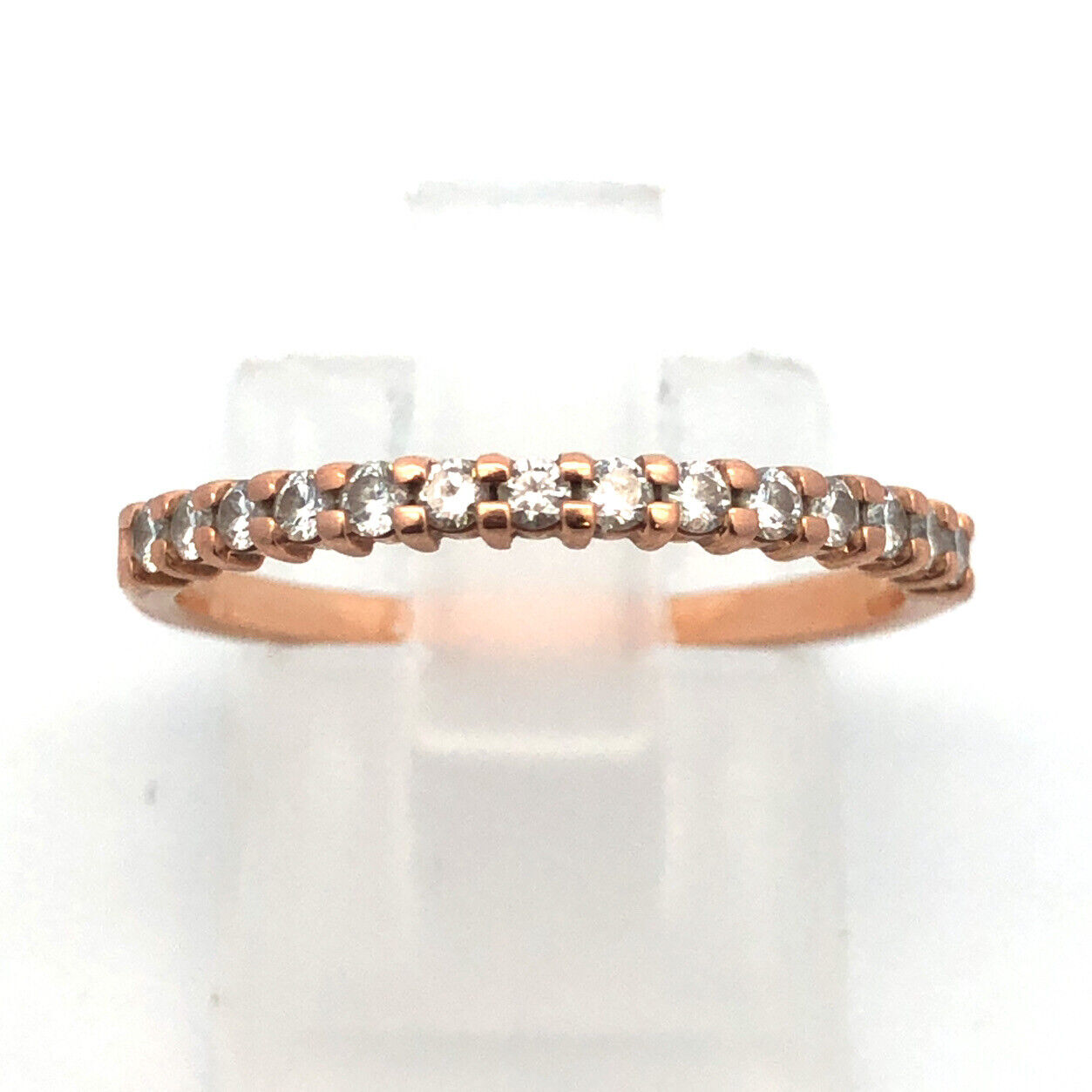 Designer 14K Rose Gold Diamond Stackable Infinity Eternity Anniversary Band Ring