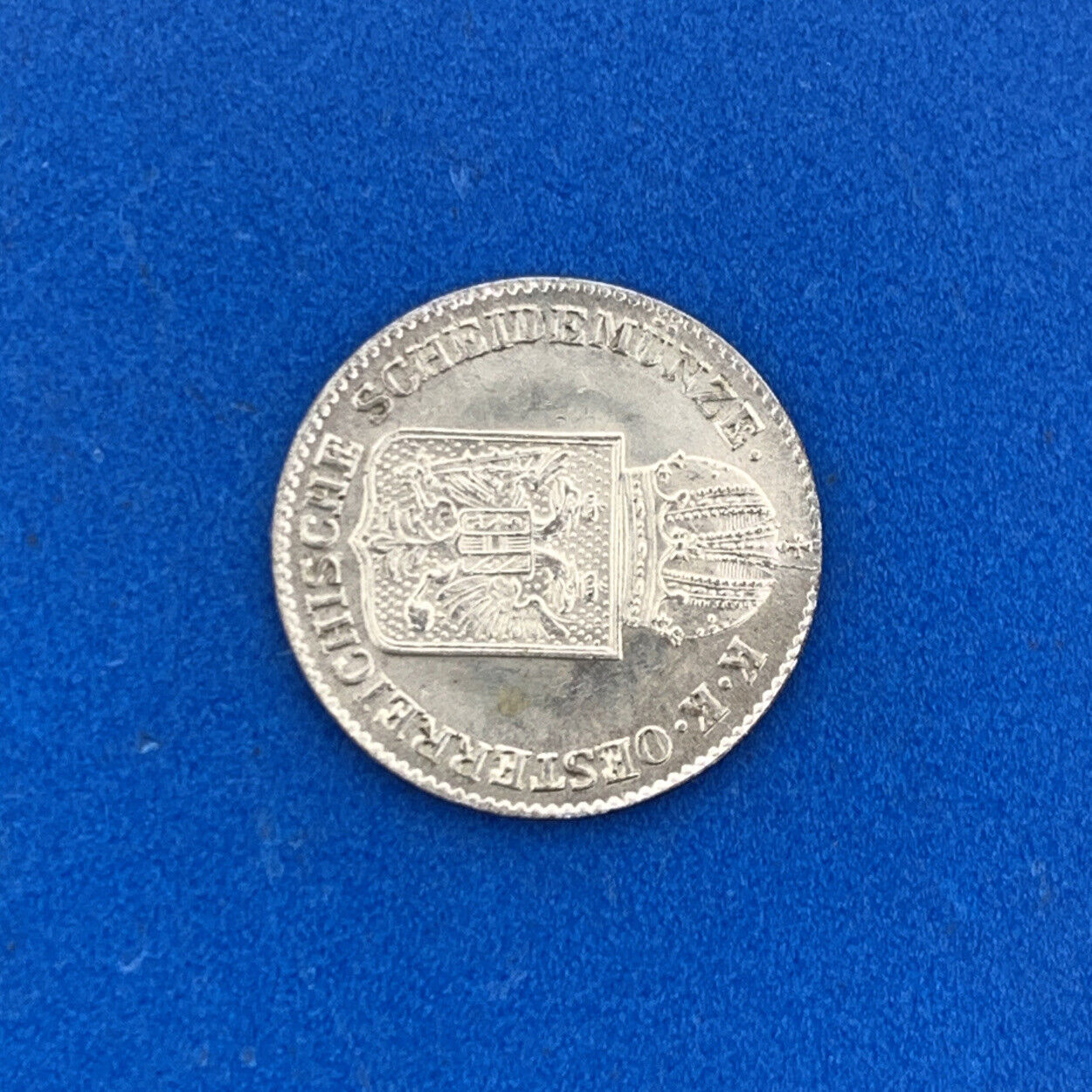 1849 A Austria Billon Silver .4375 Fine 6 Kreuzer Franz Joseph 1 Uncirculated