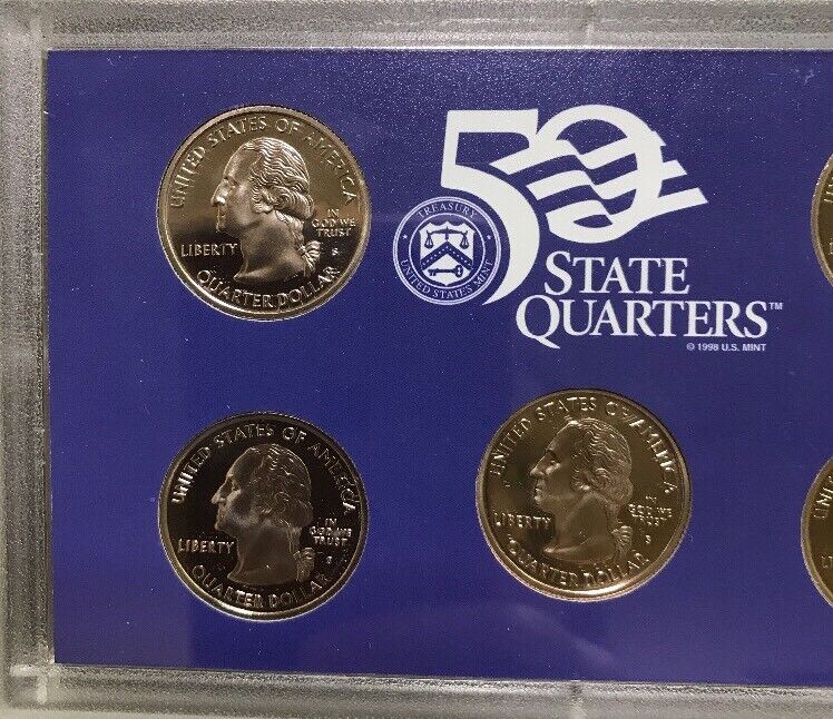 2001 S United States Mint Proof State Quarters Set 5 Coin Set w/ Box/COA