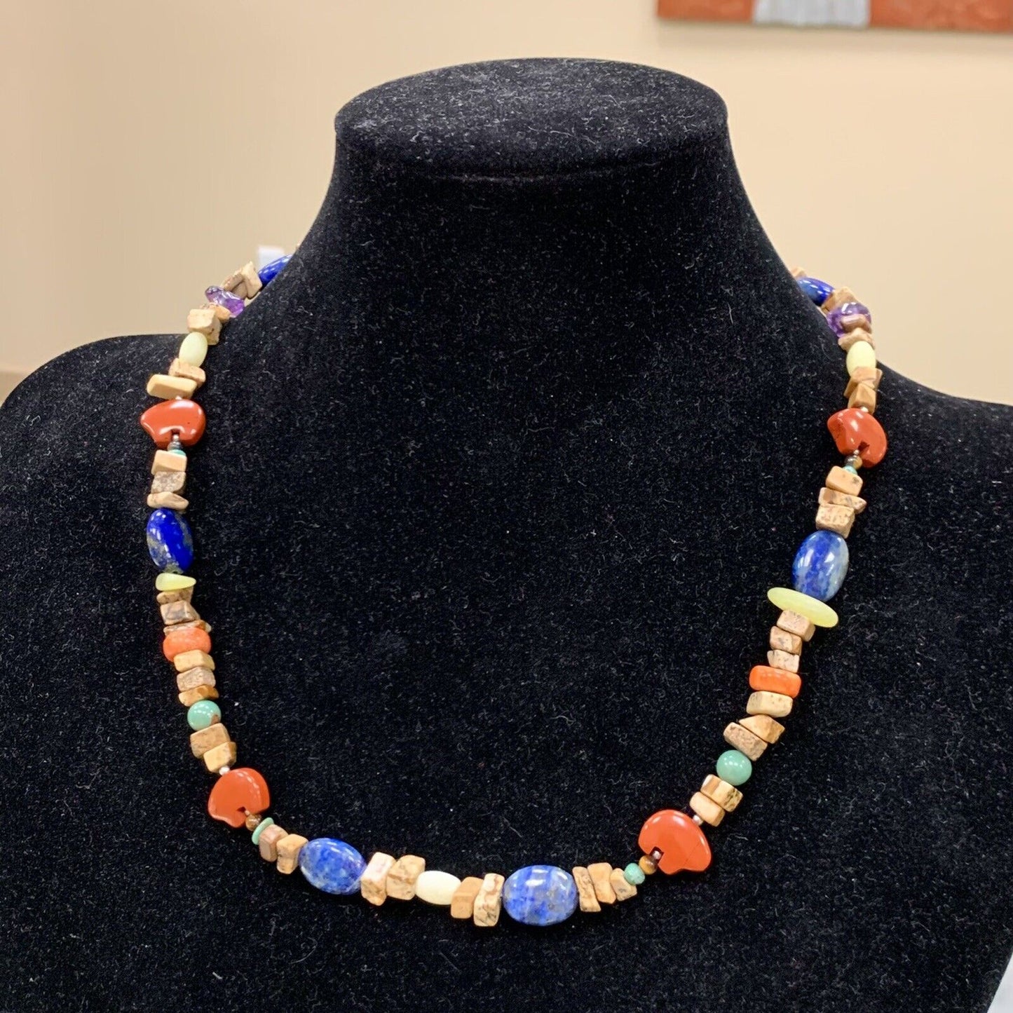 Designer Carolyn Pollack Sterling Silver 925 Multi-Gemstone 21" Strand Necklace
