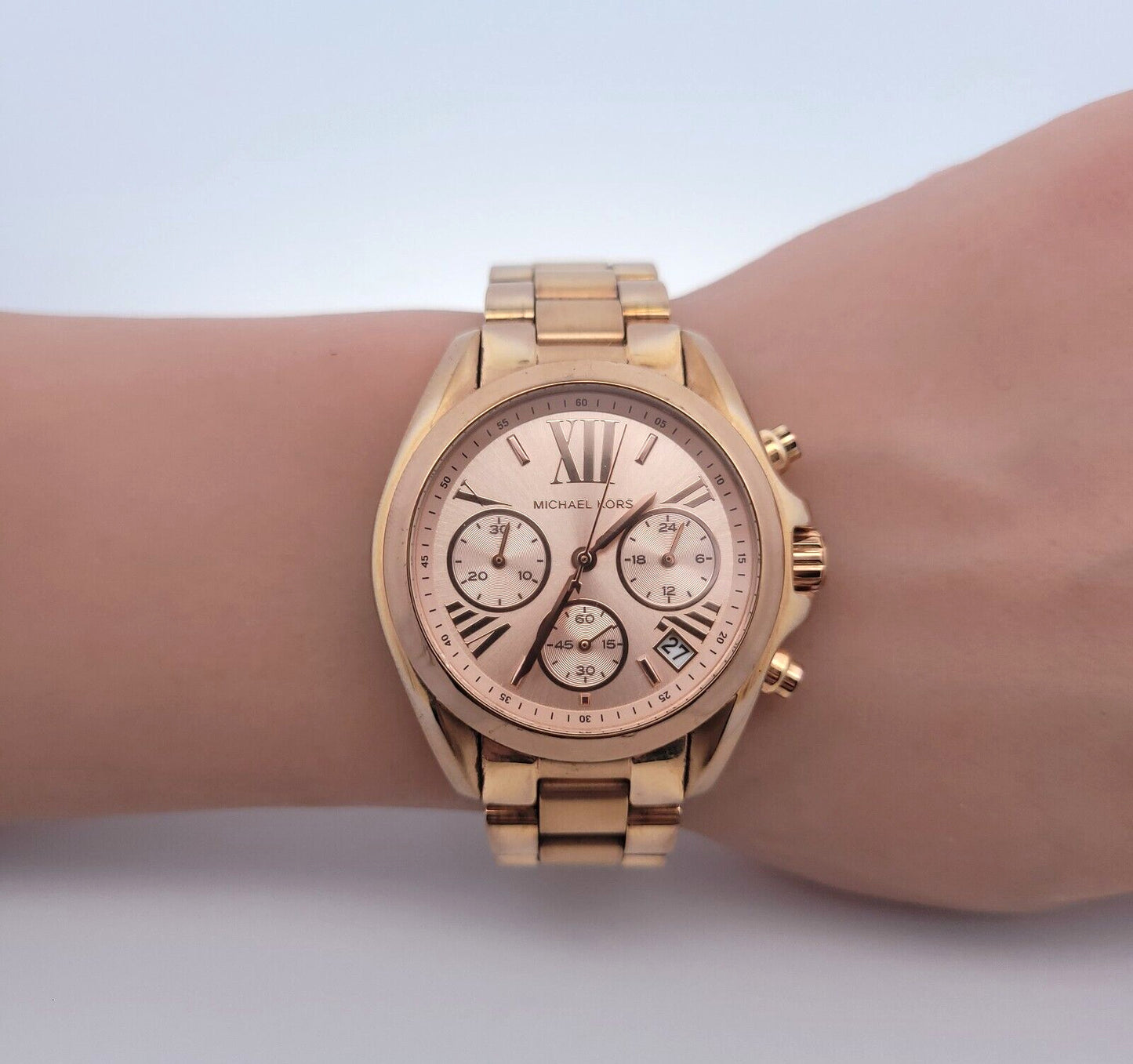 Michael Kors Bradshaw Rose Gold-Toned Stainless Steel Women's Chronograph Watch