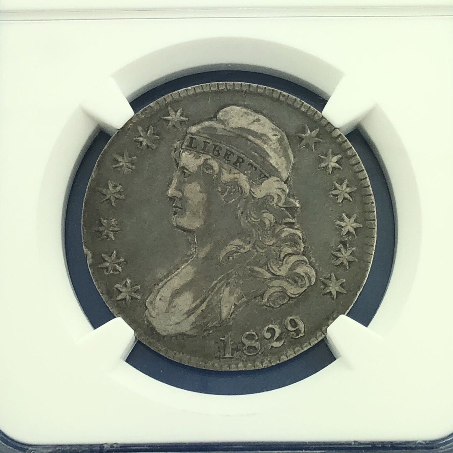1829/1827 Capped Bust Silver Half Dollar 50c Overdate NGC VF35 O-101a Coin