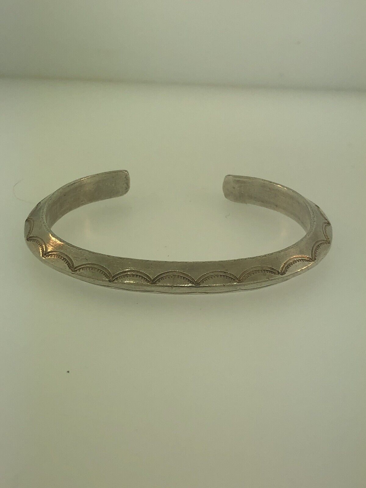 Vintage Native American 925 Sterling Silver Concho Statement Cuff Bracelet