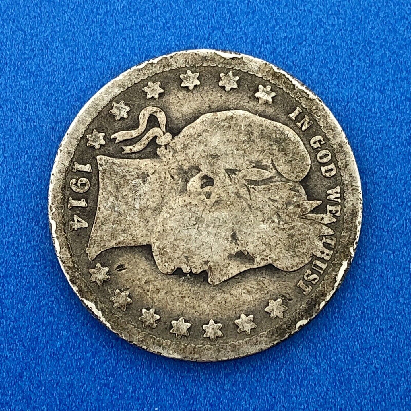 1914 S Silver Barber Quarter $.25 Better Key Date San Francisco Coin Rare Scarce
