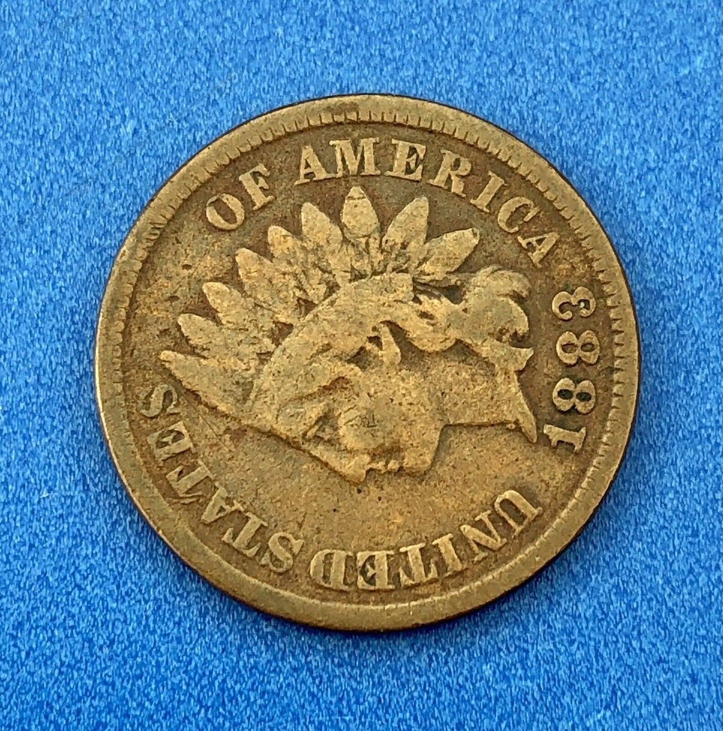 1883 Indian Head One Cent Penny Type 3 Bronze Better Key Philadelphia Coin