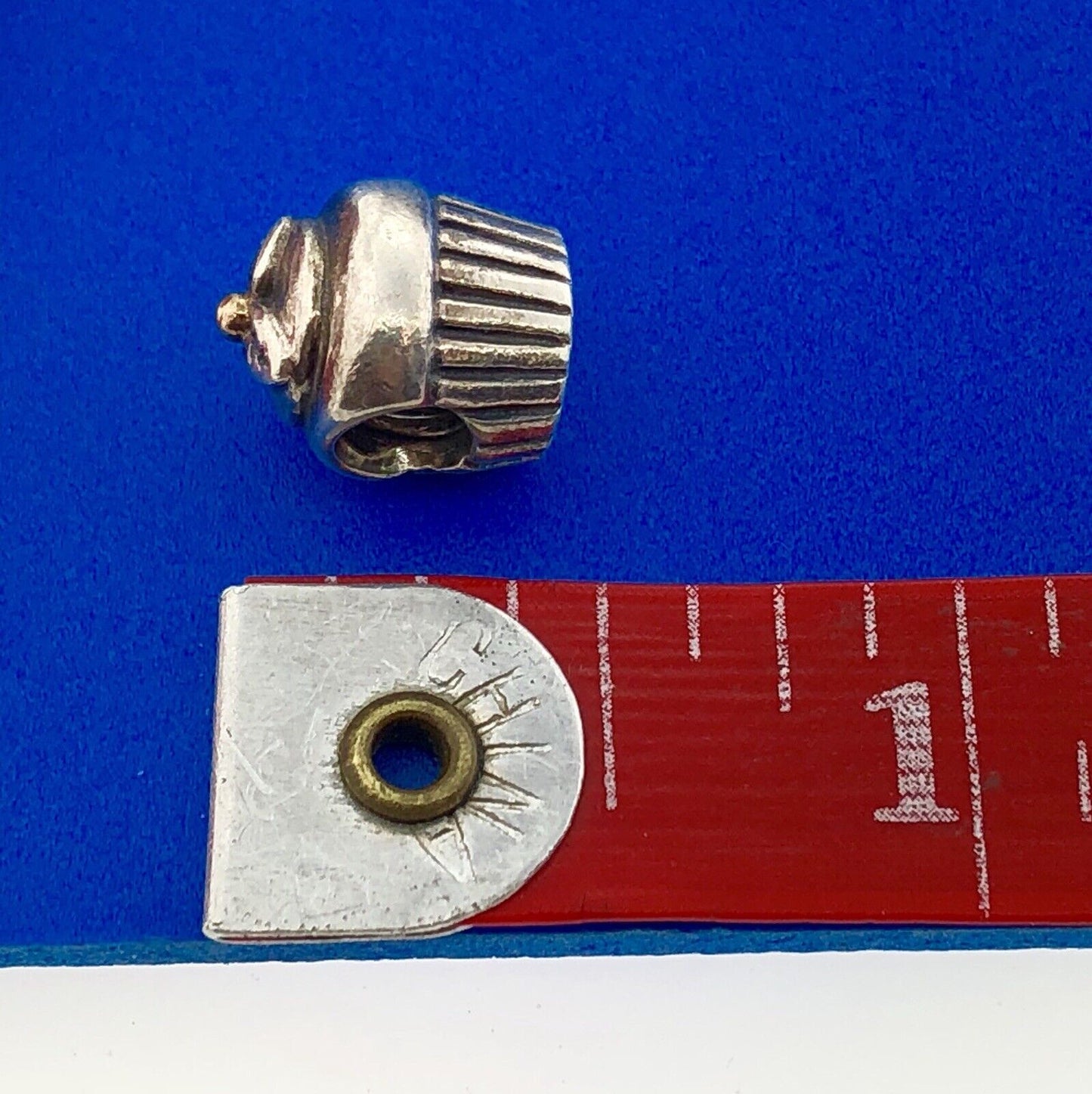 Authentic Pandora 925 Sterling Silver 14K Gold Cupcake Charm 790417 Retired