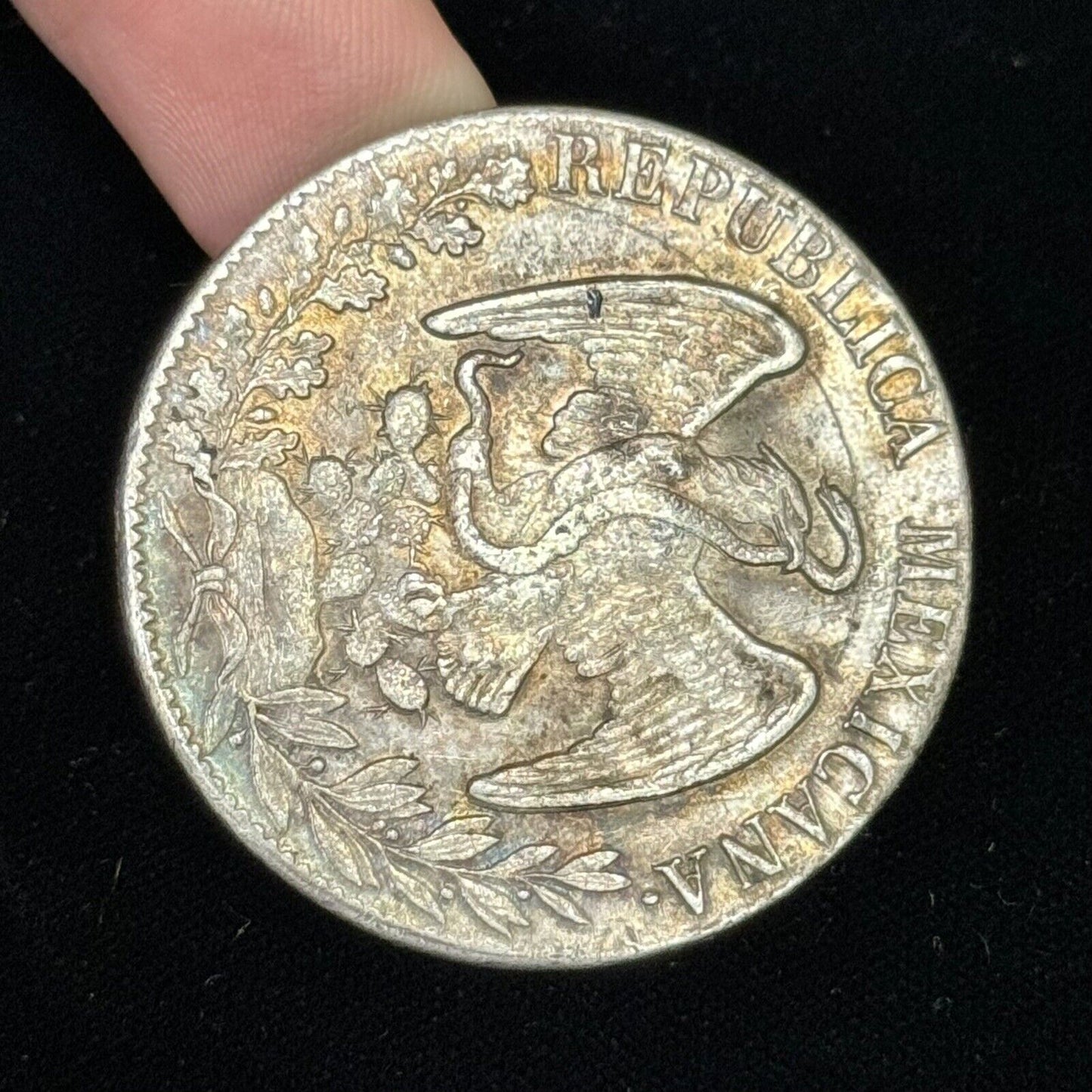 1835 Do Durango Mexico 8 Reales R.M. Cap & Rays Libertad .903 Silver Coin