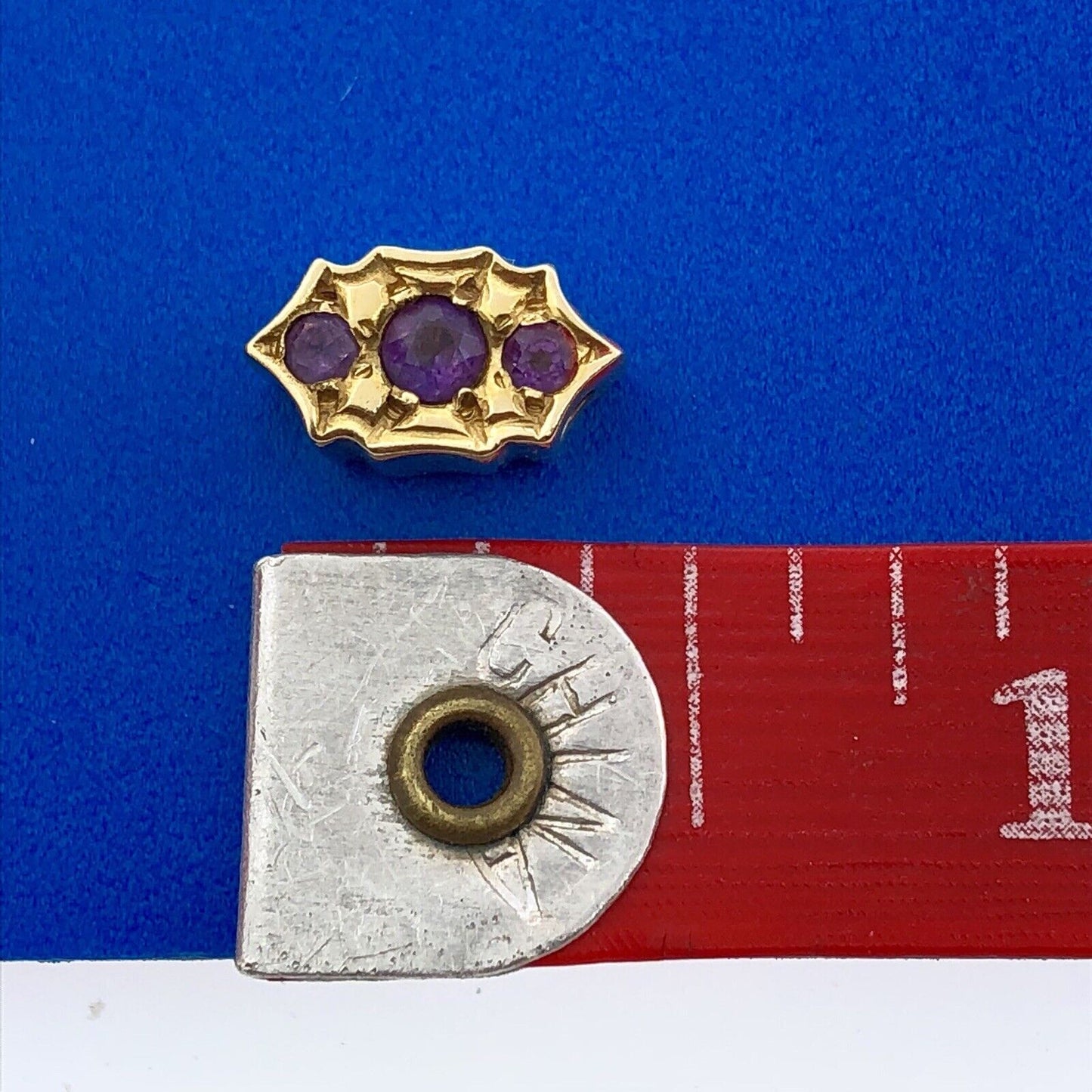 Designer 14K Yellow Gold 585 Amethyst February Occasion Slide Bracelet Charm