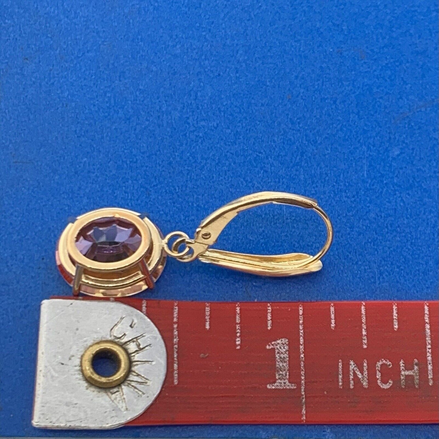 Designer 14K Yellow Gold Oval Mystic Topaz Statement Dangle Lever Back Earrings