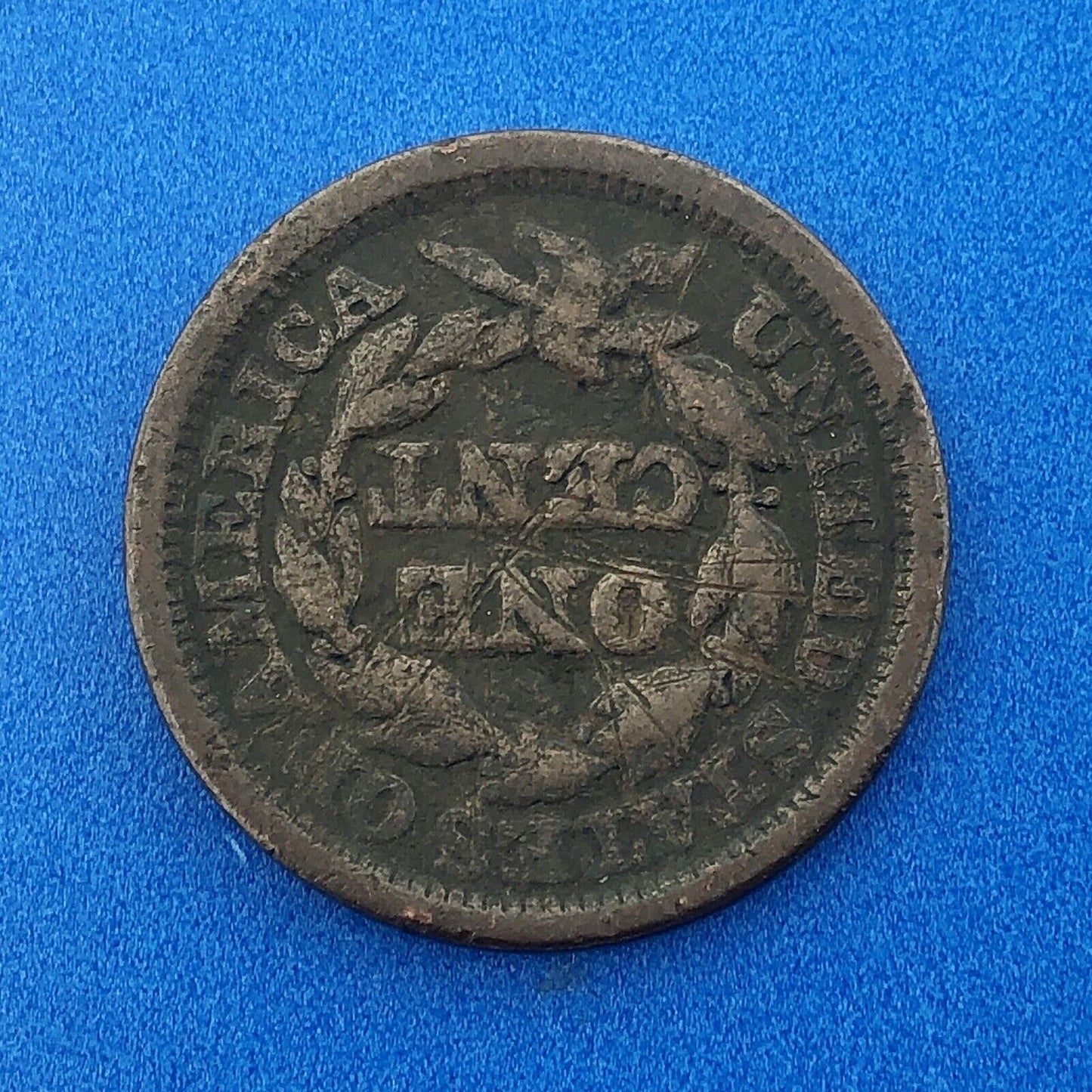 1845 Braided Hair Large Cent 1c Penny Philadelphia Mint Early American Copper