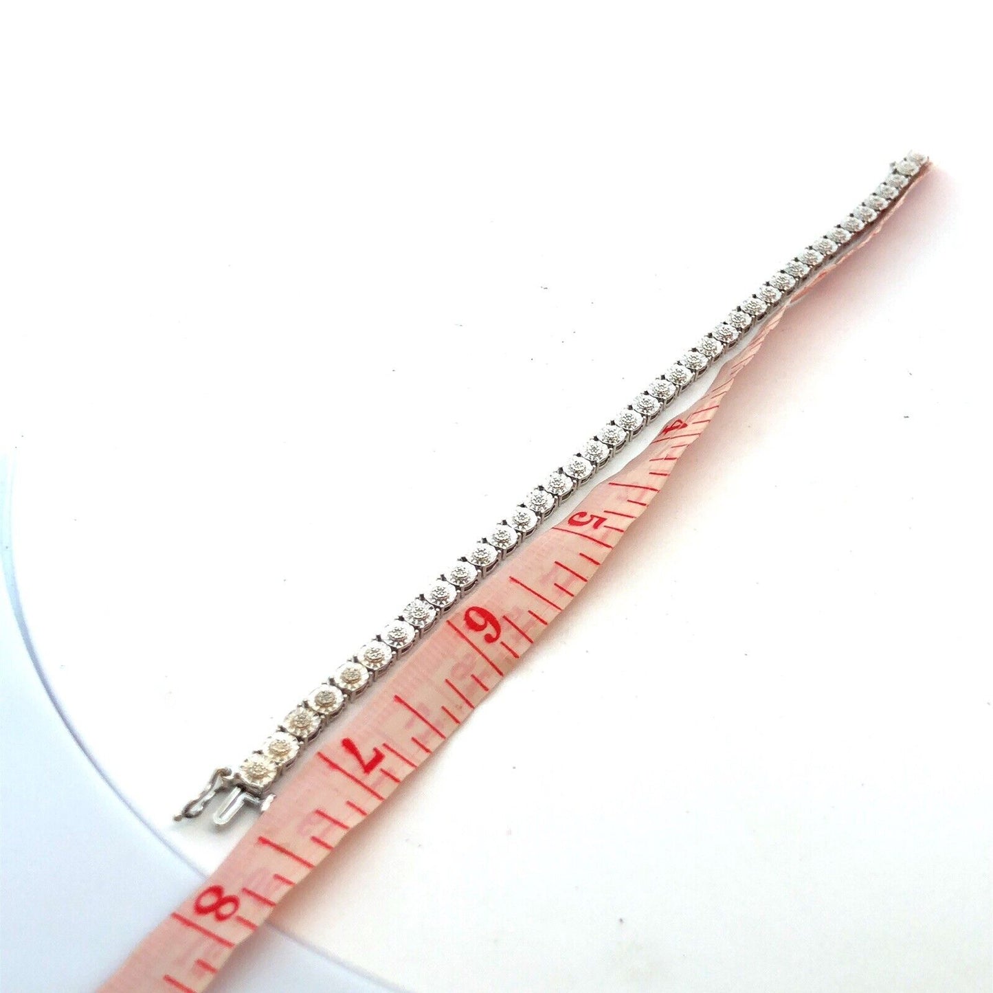 Designer JWBR 925 Sterling Silver Round Diamond Textured Tennis Bracelet