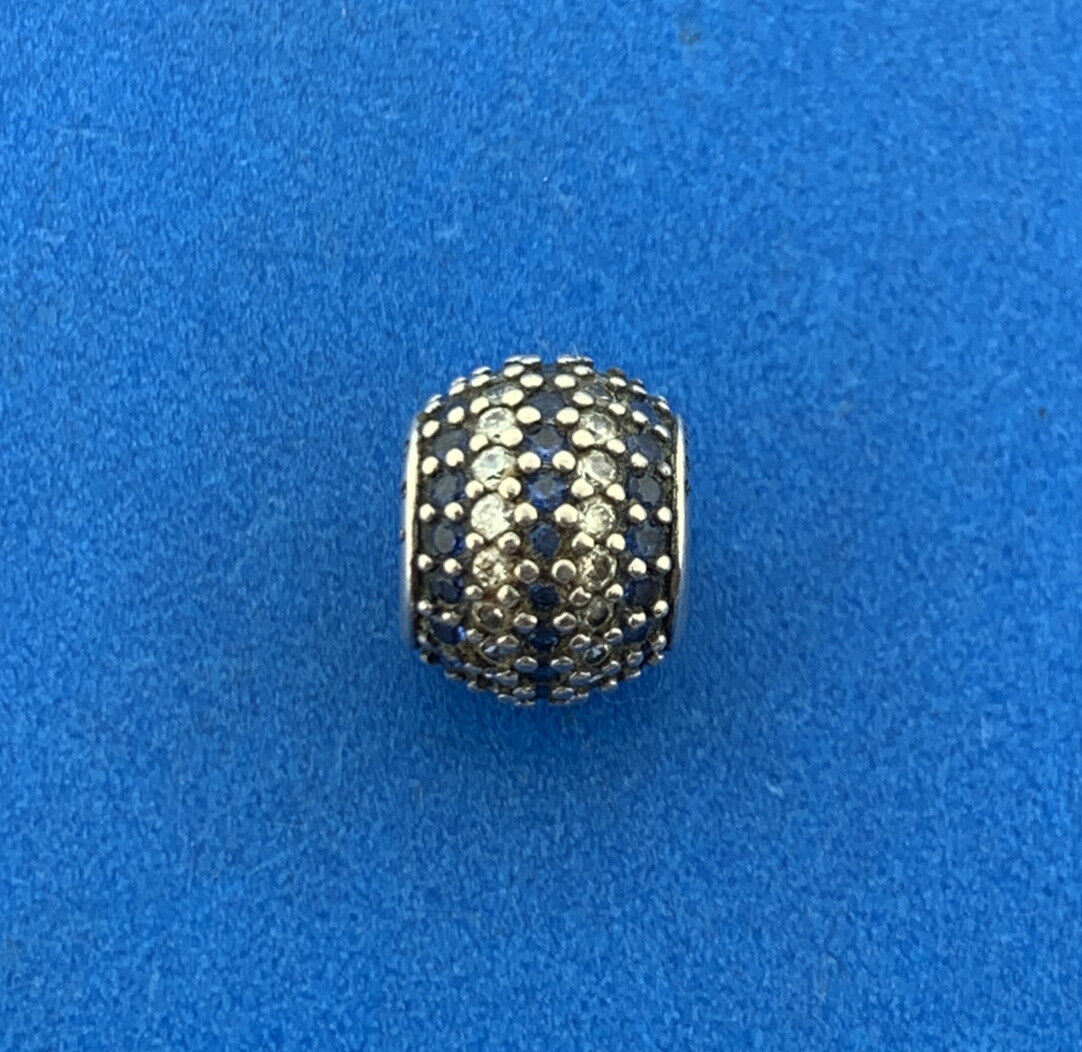 PANDORA Sterling Silver Blue Crystal Nautical Pave Lights 791172NCB Slide Charm