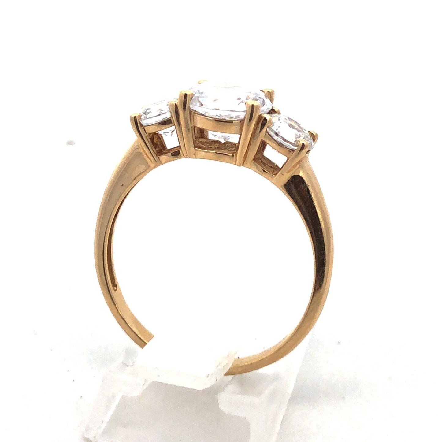 Designer 14K Yellow Gold Cubic Zirconia CZ Statement Engagement Ring 2.88tcw