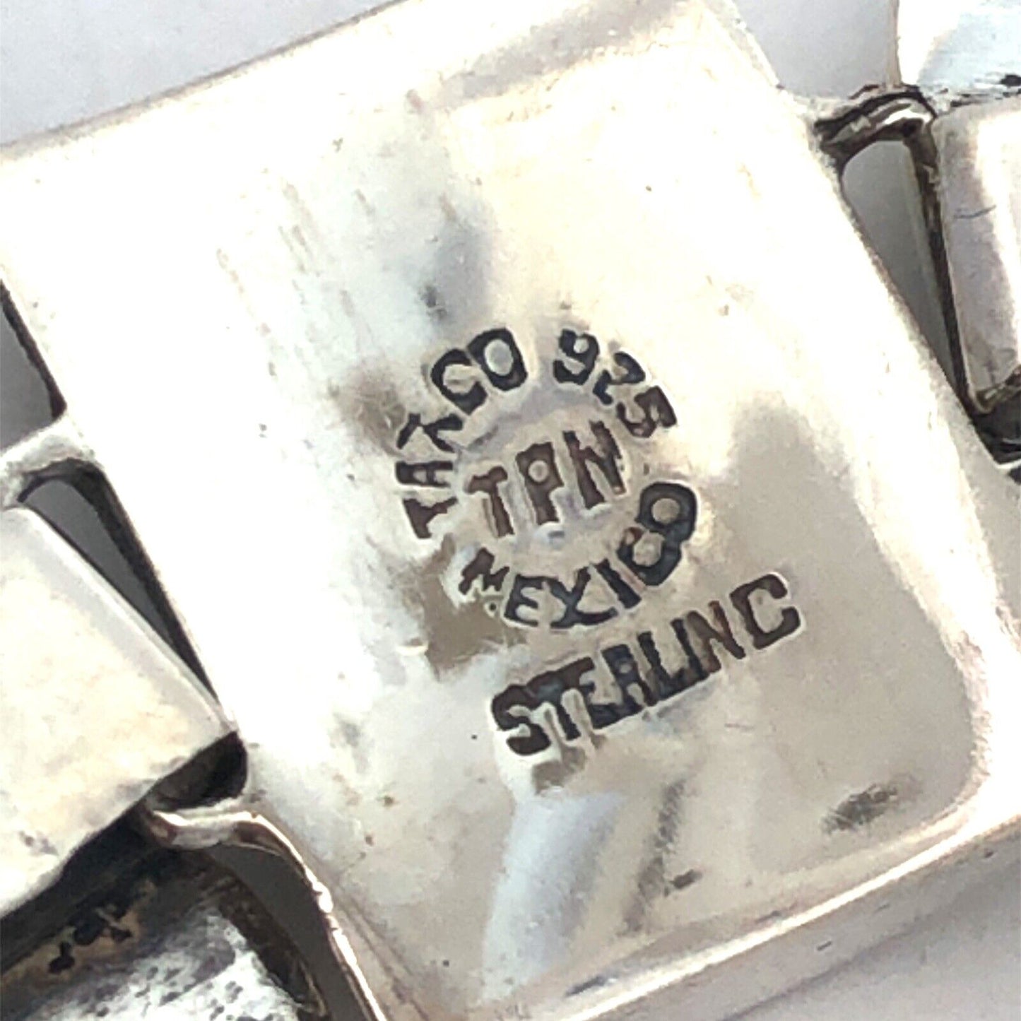 1960's Taxco TPN Mexico 925 Sterling Silver Shadowbox Panel Statement Bracelet