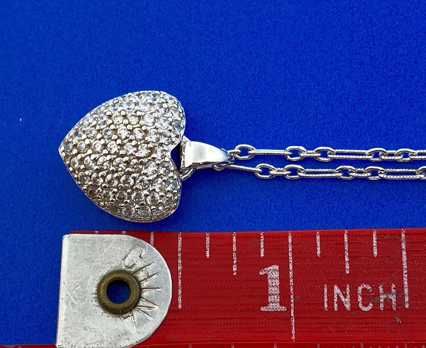 Jacmel Mauritius JCM Sterling Silver 925 Cubic Zirconia Heart Pendant Necklace