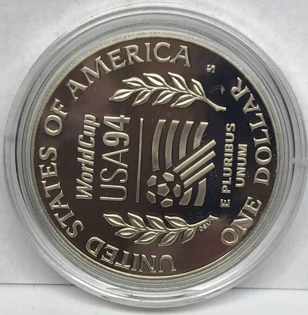 1994 S World Cup USA Commemorative Proof Silver Dollar OMP/COA
